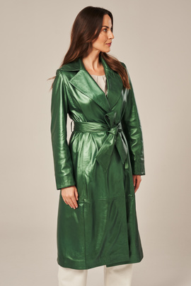 Štýlový dámsky kožený kabát