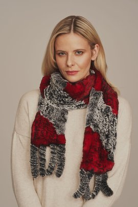 Dámska zimná kožušinovo šedá šatka