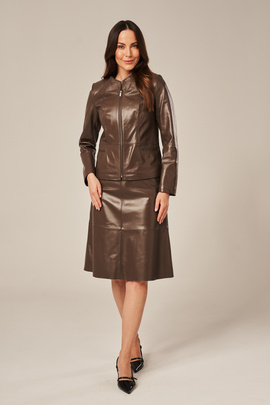 Elegantná dámska kožená bunda